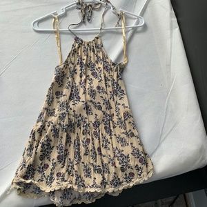 Katie floral neck halter tank